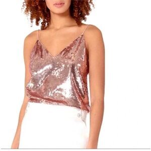 Veronica Beard Coda Pale Pink Sequin Cami Tank Top Size 4
